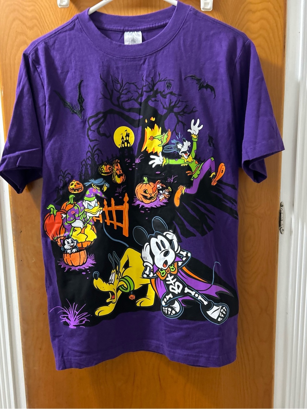 Disney Purple Halloween T-Shirt with Mickey, Pluto & Friends
